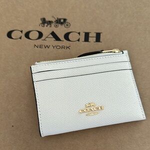 Coach White Card Holder